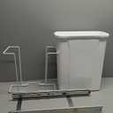 Knape & Vogt RS-PSW9-1-20-W 17 in. H x 8 in. W x D Steel in-Cabinet 20 Qt. Single White Pull Out Trash Can