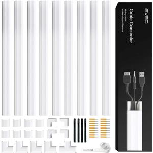 Cord Covers for Wires on Wall - 153in Cable Management Cable Hider - Cord Hiders for TV On Wall - Paintable Cable Concealer - Wire Covers for Cords - 9X (L17 x W0.95 x H0.5) - White (Medium)