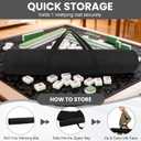 34-Inch Mahjong Mat Bag, Heavy-Duty Black Canvas Carrying Bag with Center Dual Handles & Smooth Zipper, Fits Mahjong Mat, Racks & Tiles, All-in-One Travel Storage Bag