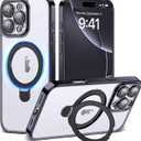 for Plating iPhone 16 Pro Case with Magnetic Stand,Black