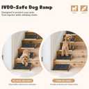 4-Pack Wooden Dog Ramp for Stairs, Anti-Slip Pet Steps for Small Dogs with Carpet Surface, Low-Angled Pet Ramps for Staircase, Steps and Stairs Assist for Injured & Aged Pets, Stairs Ramp for Dogs