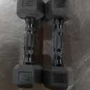 CAP Barbell 150 LB Rubber Coated Hex Dumbbell Hand Weight Set with Vertical Storage Rack | Black Handle