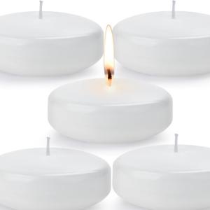 3-inch Floating Candle, Unscented and Non Dripping Wax 10 Hour Burning for Cylindrical vase, central piece Vacation, Wedding, Swimming Pool, Party Decoration (36 Pack, White)