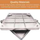 24x24 Invisible Stainless Steel Manhole Cover and Frame for 18" Corrugated Pipe, B-Class 28100 lbs Square Driveway Septic Tank Lid with Base, Metal Inspection Well Cover (True 21.6" ISL)