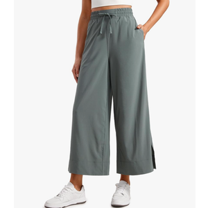 CRZ YOGA Lightweight Wide Leg Cropped Pants for Women 25" - Casual Travel Work Sweatpants Summer S