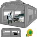 QILEBA Inflatable Painting Spray Booth 20x13.5x9ft with Blower 1100W, Portable Blow Up Car Paint Booth with Air Filter System for Car Parking Tent Workstation