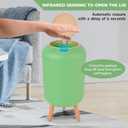 Pukomc Smart Sensor Wastebasket, Convenient and Hygienic Easy to Use, Technology Sensor Waterproof Wastebasket Plastic Trash can for Kitchen, Bathroom, Bedroom, Living Room, Office and Outdoor Green