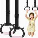 New Professional Gymnastic Rings,Both for Adults and Kids,Support 550 LBS,Home Fitness Equipment,Indoor and Outdoor Pull-up Bar for Stretching and Height Increase,with Adjustable Straps (Pink)