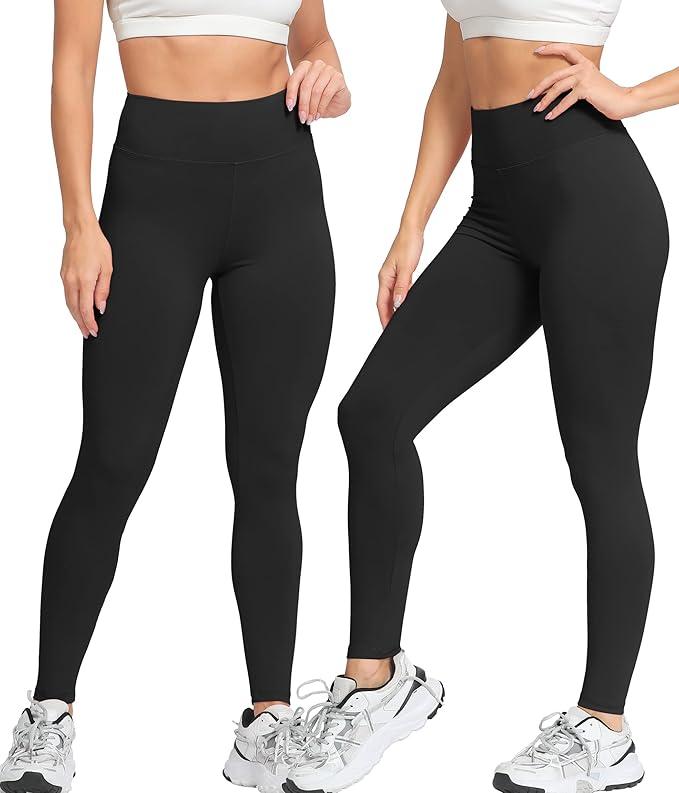 4 Pack High Waisted Leggings for Women Ultra Soft Stretch Slim Yoga Leggings  33"
