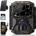 Trail Camera - Solar 8K 60MP WiFi Game Camera with 0.1S Motion Activated, 65FT Detection Distance, No Glow HD Night Vision, IP66 Waterproof, 32GB Card Included for Wildlife Monitoring