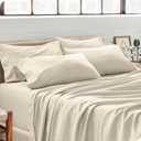 Bare Home Microfiber Bulk Pillow Cases - Standard/Queen Size Set of 4 - Cooling Pillowcases - Double Brushed - Sand Pillowcases 4 Pack - Easy Care (Standard - 4 Pack, Sand)