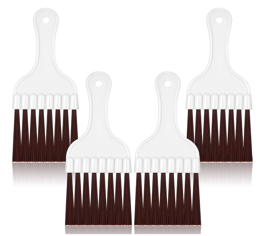 Boao 4 Packs Coil Brush Air Conditioner Condenser Refrigerator Cleaning HVAC Coil Cleaner Small Plastic Whisk Brush (Brown)