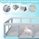 Fshibila 74" 50" Large Baby Playpen, Baby Playard for Babies and Toddlers, Baby Fence Play Pens for Indoor & Outdoor, Sturdy Safety Play Yard with Soft Breathable Mesh, Anti-Fall, Grey