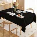 Table Cloth Black Washable Decorative Polyester 90*132