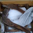 SideTable in Solid Wood With Hand Carving,End Table, 4Leg Table 18x22 Burnt