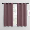 NICETOWN Dry Rose Room Darkening Curtains for Kitchen, Set of 2, 42 inches Wide by 48 inches Long, Window Treatment Thermal Insulated Solid Grommet Room Darkening Curtains/Drapes for Bedroom (42"W x 48"L (Pack of 2))