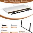 12 Inch Deep Floating Shelves, 24" W x 12" D Wood Floating Shelves for Wall, Large Storage Space Wall Mount Shelf with Invisible Brackets for Living Room Kitchen Bathroom, 1 Pack, White