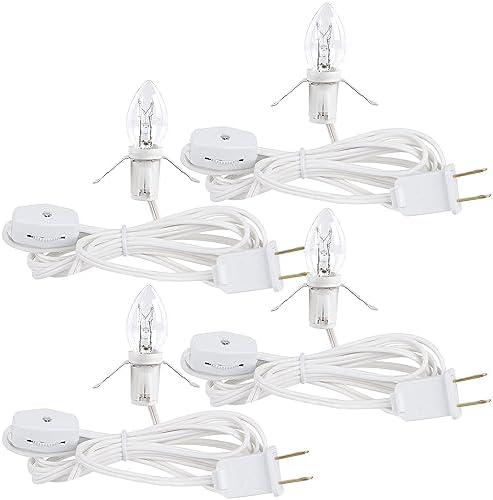 WATERGLIDE 2 Pack Accessory Cord with Clear Bulb, 6 FT UL Listed Replacement Lamp Cord with ON/Off Switch, Perfect for Christmas Village House, Craft Projects, Halloween Holiday Decoration