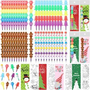 48 Set Christmas Crayons Gift for Students Snowflake Gingerman Christmas Tree Crayons & Drawable Cards for Party Favors Classroom Prizes Gifts from Teacher Xmas Stocking Stuffers