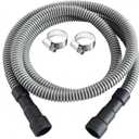 Dishwasher Drain Hose, 6 FT Corrugated & Flexible Dishwasher Hose Drain Replacement with Clamps, Discharge Hose Fits 5/8", 3/4", 1" Dishwasher End