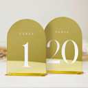 JINMURY Gold Mirror Arch Table Numbers for Wedding, 20 Pack 5x7" Gold Mirror Arch Acrylic Signs with Stand Acrylic Table Numbers 1-20, Perfect for Wedding Reception