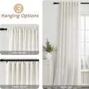 Natural Linen Curtains 86 Inch Length 2 Panels Cream White Pleated Linen Drapes for Living Room Semi Sheer Light Filtering Modern Farmhouse Aesthetic Neutral Window Curtain Back Tab Loop Ivory