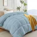 L LOVSOUL Down Alternative Comforter King Size Duvet Insert,All Season Duvet Insert with Corner Tabs,Light Blue Comforter King 106x90Inches