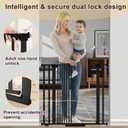 30"-62.5" Extra Wide Baby Gate for Doorways/Hallways,Pressure-Mounted Dog Gate Indoor for Stairs, Auto Close Pet Door for Child/pet Proof Safety, No Need Drilling,Black