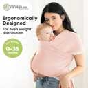 KeaBabies Baby Wrap Carrier - All in 1 Original Baby Carrier Newborn to Toddler Sling, Easy to Wear, Hands Free Bonding, Lightweight, Breathable Infant Wraps (Dusty Pink)