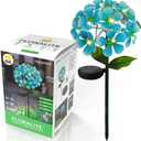 Solar LED Metal Flower Stake Light - Perfect for Your Garden, Patio, Walkway, or Outdoor Living Area - Includes 1 Flower Light (Blue)