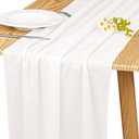 JALANCY Velvet Table Runner 20 x 120 Inches 10ft Luxurious Thick Soft Velvet Christmas Thanksgiving Wedding Reception Table Runner for Party Reception Decorations(Ivory, 1 Pack)