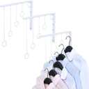 MyGift 3 Pack Wall Mounted White Metal Garment Rack with 5 Hanging Rings, Sturdy for Clothing Display, Retail Clothing Organizer, Wall Hanger for Clothes, Coat Hanger for Entryway, Mudroom, Bedroom