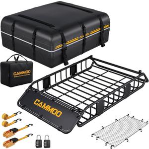 CAMMOO 54"x34" Roof Rack Basket Removable Fairing & Support Bars for Kayaks