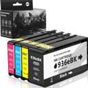 936XL 936e Ink Cartridges Combo Pack Replacement for HP 936e Ink 936XL Black and 936 Color Combo Pack for HP OfficeJet Pro 9120e 9125e 9122e 9128e 9130e 9135e 9110b 9130b 9730e (4 Pack with Chip)