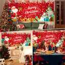 Brightown Christmas Garage Door Cover 7x16ft Decorations, with Magnetic Hook and Elastic Cord for Easy Installation, Christmas Decoration Banner Backdrop for 2 Car Garage Door Party Wall Gate (Red)