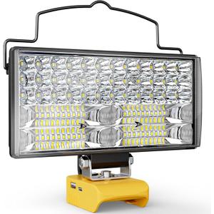 Ecarke LED Work Light Compatible with DeWALT 20V, 148W 14800LM Cordless Flashlight, 7" Battery Flood Light with Low Voltage Protect for Emergency, Job Site & Security Lighting, Battery Not Included