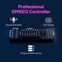 JCYWFLODY Professioanl 192 DMX Controller for DJ Lights, DMX512 Stage Lighting DJ Controller, Sound-Activated, LED Display, Programmable Scenes for Party Music Show Night Club KTV Moving Heads