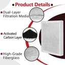 6 Pcs 16x25 Replacement Filter Pads Compatible with Dynamic Air Cleaner, 16x25 Refill, Replacement for Air Cleaner Filter White