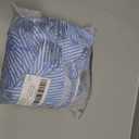 Milumia Women's 2 Piece Outfit Striped Bow Tie Puff Sleeve Blouse and Shorts Set Blue Small