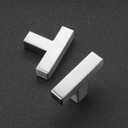Ravinte 10 Pack Brushed Nickel Square Bar Cabinet Knobs 2 Inch Square Cabinet Handles Silver Single Hole Kitchen Cabinet Pulls