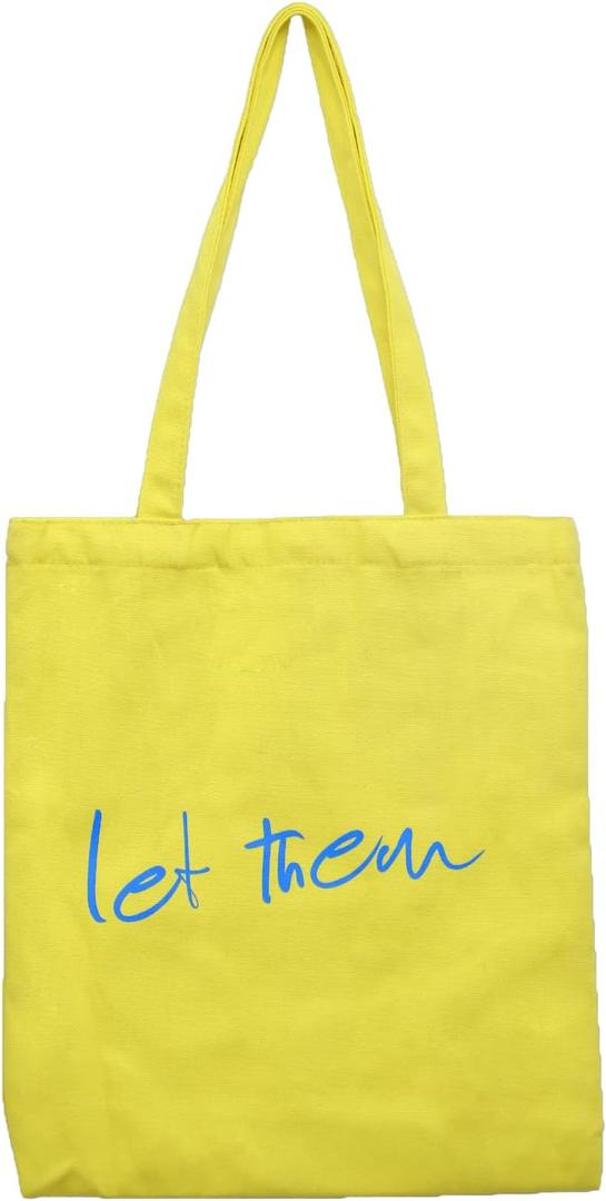 Canvas Tote Bag for Women, 100% Cotton Aesthetic Shoulder Bag with Inner Pocket & Magnetic Snap