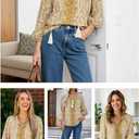 Women's Long Sleeve Blouse, Casual Shirt Top for Daily, Work & Vacation Outfits (Brown, M)