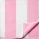 Cotton Oversized Beach Towel - 40 x70 Inch Extra Large Striped Pool Towel, Big Soft Terry Cloth Pink Cabana Swim Towel