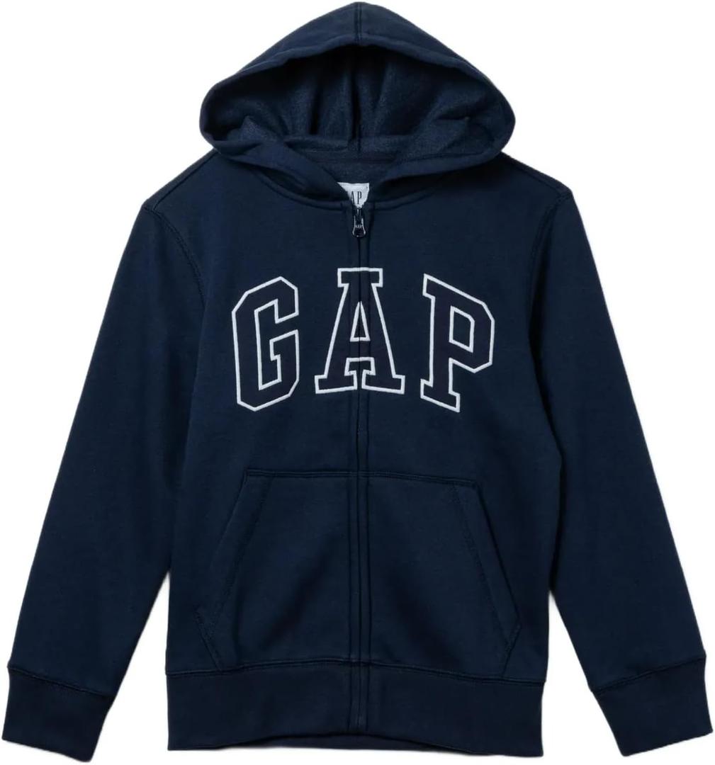 GAP Boys' Logo Hoodie Hooded Full Zip Sweatshirt (XX-Large, Tapestry Navy)