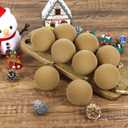 12 Pcs Velvet Christmas Balls Bulk Shatterproof Plastic Christmas Tree Decorations for Decorative Hanging Baubles (12, Khaki, 2.36Inch)