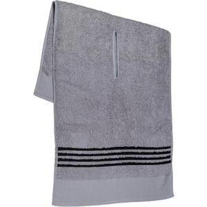 The Tour Towel | Large Golf Caddy Towel Terry Cloth, Absorbent 19" x 44", Center Cut, Perfect Hang Golf Cart Accessory and Golf Bag, Multiple Colors (Grey W/Black Stripes)