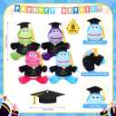 Leyndo 8 Set 2026 Graduation Stuffed Animal Plush Dinosaurs for Kids Bulk 5.5'' #1 Grad Stuffed Animal with Grad Cap Cards and Bags for College High School Preschool Kindergarten Party Favor