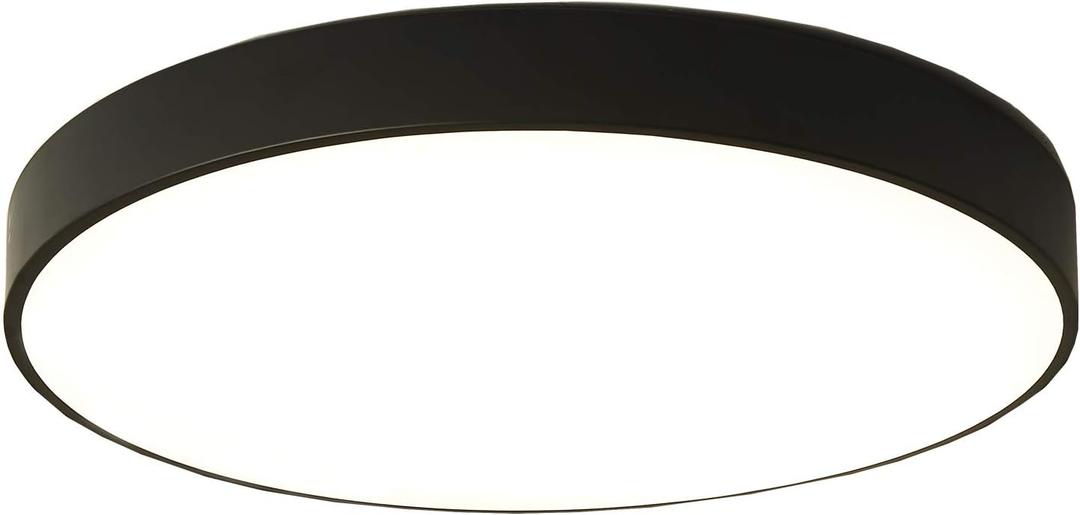 Ganeed LED Ceiling Lights, Modern Ceiling Lamp, 27 W 15.7-Inch Round Flush Mount Lighting Fixture, Kitchen Light Fixture for Dining Room Hallway Living Room Bedroom Office, Black