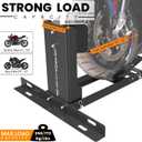 GRAND PITSTOP Universal Wheel Chock for Motorcycle Stand for Trailer Completely Adjustable Detachable Foldable Wheel Chock (Black-V2, 2000 lbs)