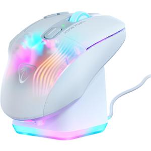 Turtle Beach Kone XP Air Wireless RGB Gaming Mouse, 19000 DPI Optical Sensor, 100-hour Rechargeable Battery & Charging Dock, 29 Programmable Inputs, Ergonomic Design, Bluetooth, 4D Wheel  White